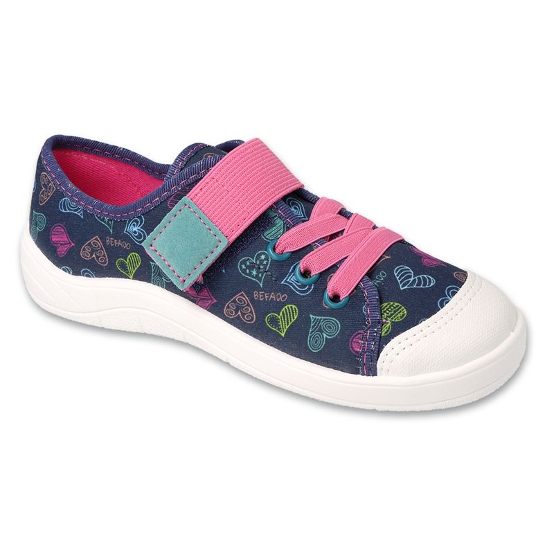 Pantofole per bambini Befado 351Y035 blu navy e rosa