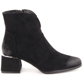 Stivaletti con tacco in camoscio nero Potocki 12422