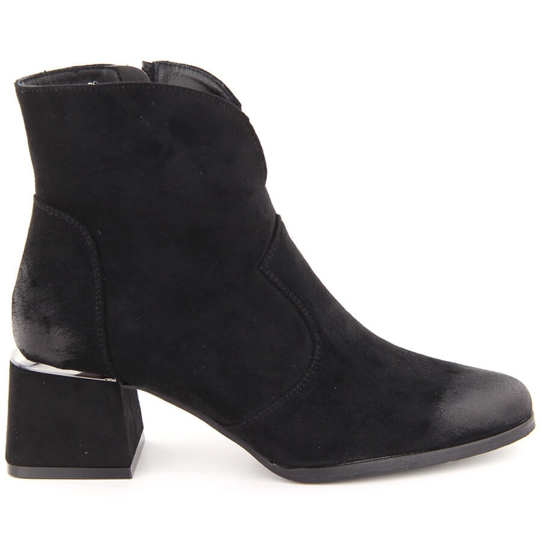 Stivaletti con tacco in camoscio nero Potocki 12422