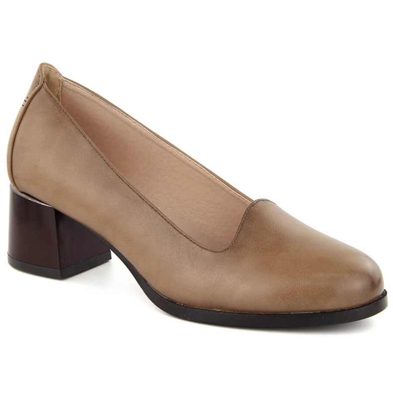 Scarpe beige con tacco da donna Potocki 12545