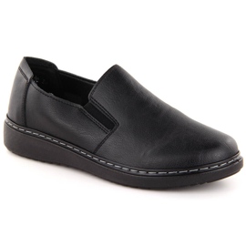 Scarpe slip-on comode da donna, nere Unisoft 5932 nero