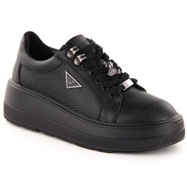 Scarpe da donna in pelle nera su plateau Filippo DP6382 nero