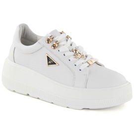 Scarpe da donna bianche in pelle sulla piattaforma Filippo DP6382 bianco