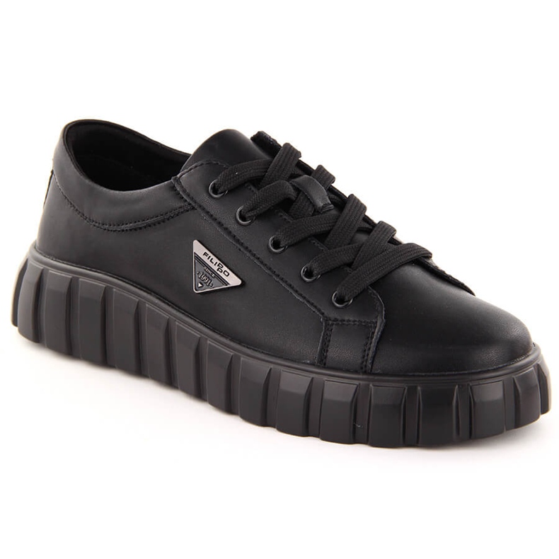 Scarpe da donna in pelle nera su plateau Filippo DP4670 nero