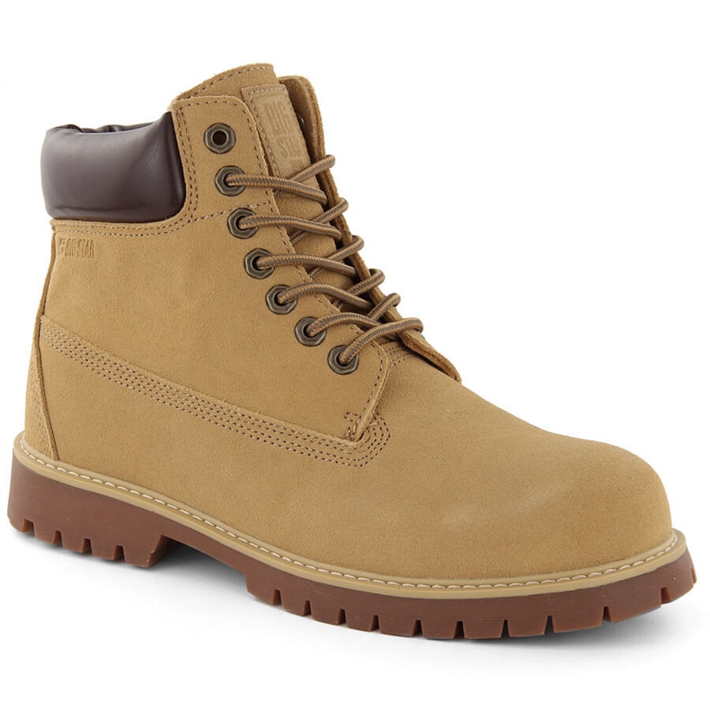 Stivali da uomo in pelle scamosciata cammello Big Star OO174136 marrone