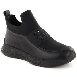 Scarpe slip-on da donna in pelle, nere Artiker 55C0035 nero