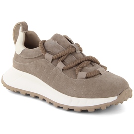 Scarpe sportive da donna in pelle, beige, Artiker 54C1409
