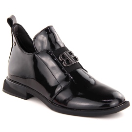 Stivaletti da donna in vernice con decorazione, nero Filippo DBT4763