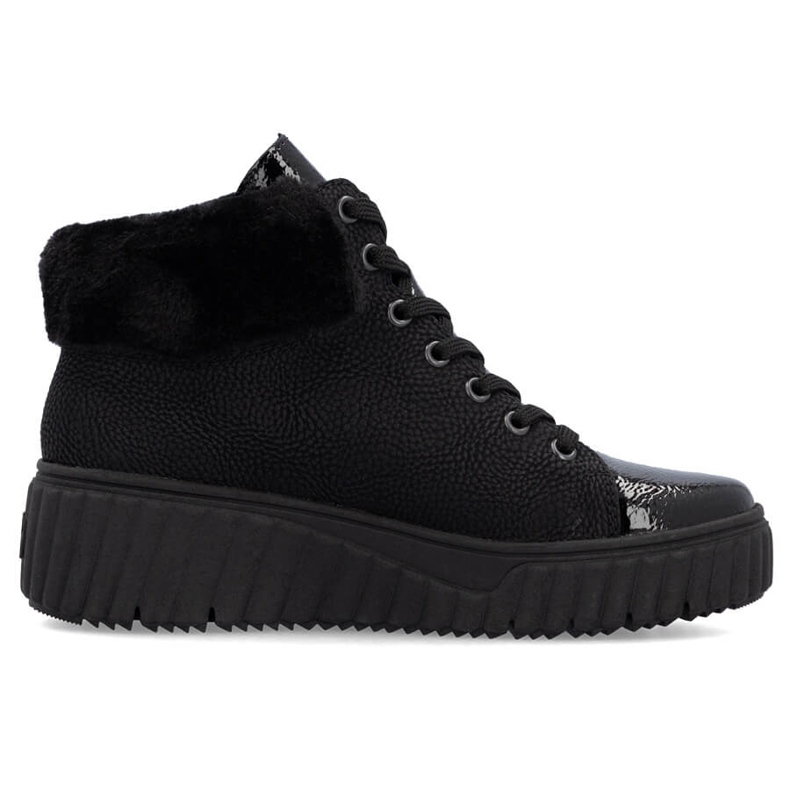 Stivali con zeppa neri da donna impermeabili Rieker N2505-00 nero