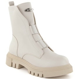 Stivaletti con plateau da donna beige Jezzi RMR2150-19