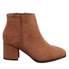 Stivaletti lisci con tacco alto Marple Camel marrone
