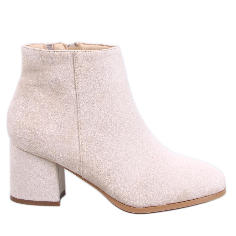 Stivaletti lisci con tacco alto Marple Beige