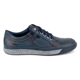 KOMODO Scarpe da uomo in pelle Casual 932k, blu navy