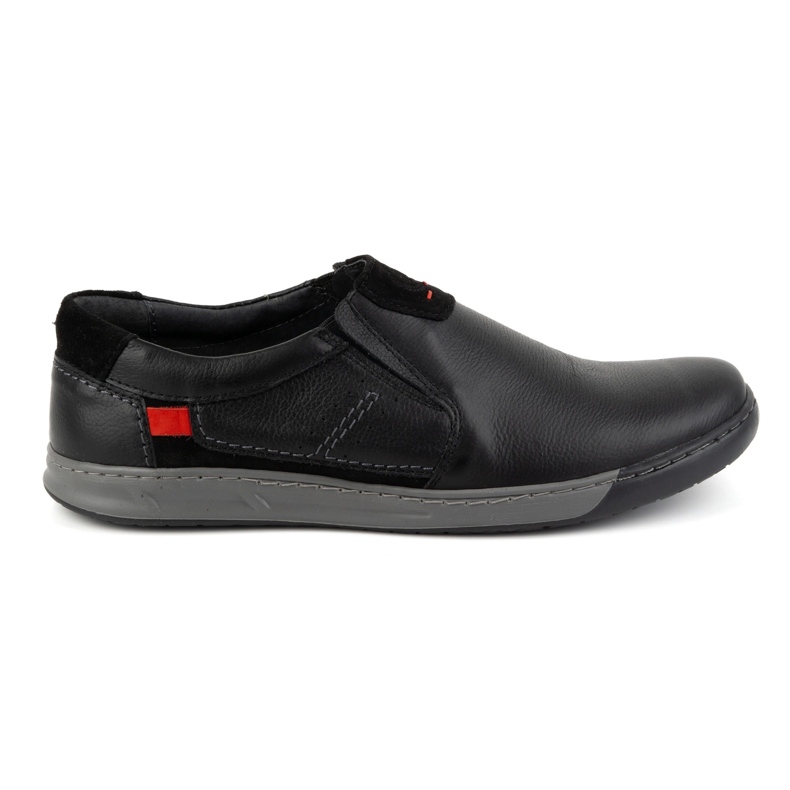 KOMODO Scarpe da uomo, mocassini in pelle 934K, colore nero