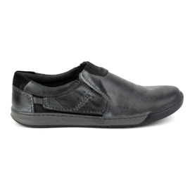 KOMODO Scarpe slip-on da uomo in pelle 934K, grigie grigio