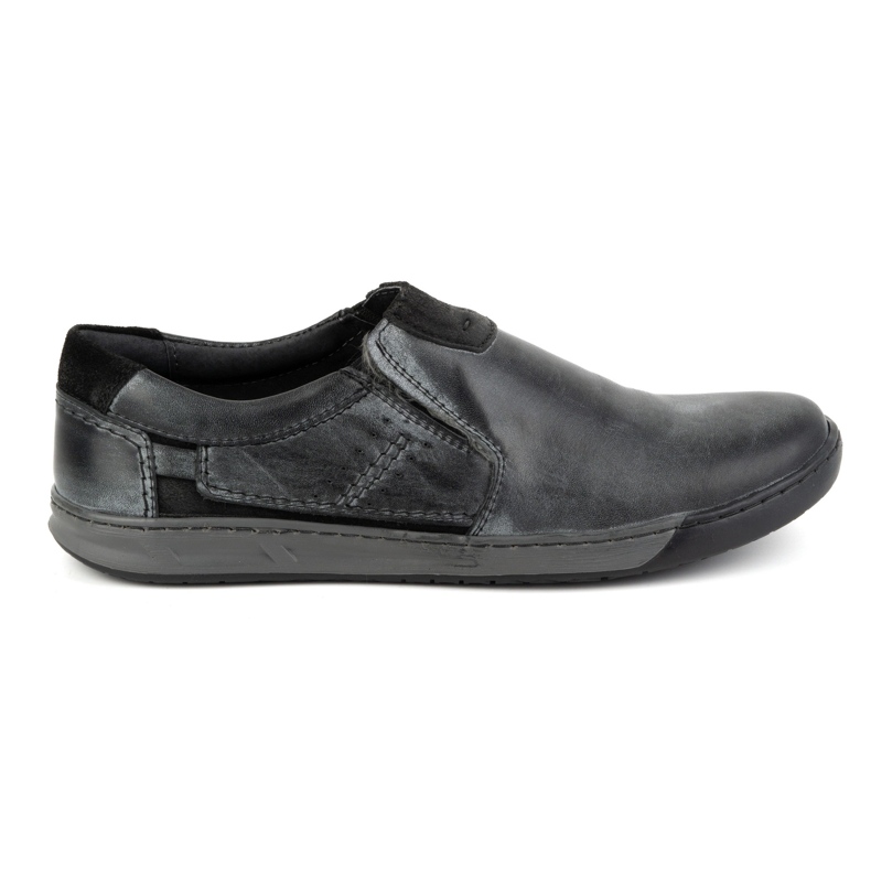 KOMODO Scarpe slip-on da uomo in pelle 934K, grigie grigio