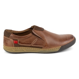 KOMODO Scarpe slip-on da uomo in pelle 934K marrone