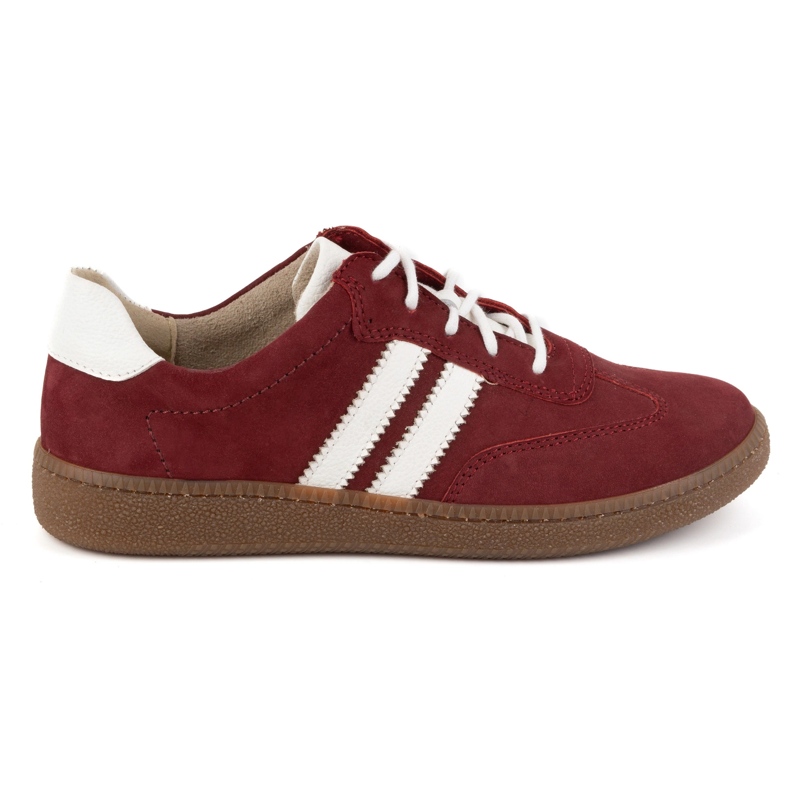 Olivier Scarpe da donna in pelle Sneakers modello 1259 bordeaux rosso