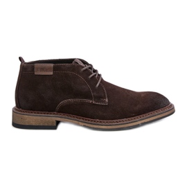 Stivali stringati da uomo in pelle scamosciata Big Star OO174145 Marrone scuro