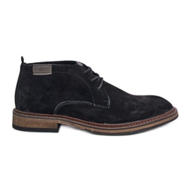 Stivali stringati da uomo in pelle scamosciata Big Star OO174146 Neri nero