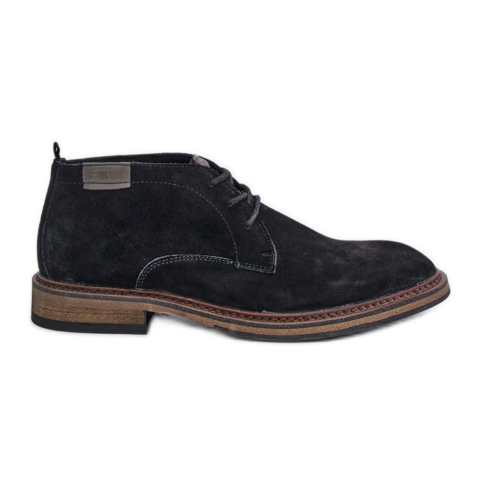 Stivali stringati da uomo in pelle scamosciata Big Star OO174146 Neri nero