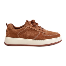 Sneakers da uomo con plateau in pelle scamosciata Big Star OO174014 Marrone