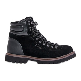 Stivali da uomo isolati in pelle scamosciata Big Star OO174643 Sistema Hi-Poly neri nero