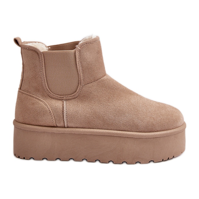 Doposci da Donna con Plateau e Inserti Elastici, Rialine Beige Chiaro