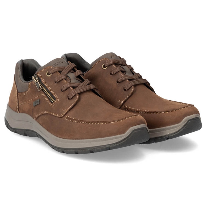 Scarpe casual da uomo in pelle, marrone, Rieker 03601-22