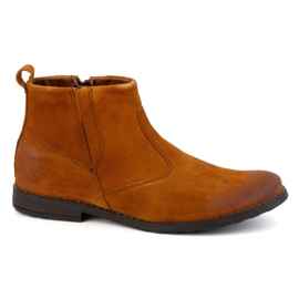 Olivier Stivaletti Chelsea da uomo in pelle 7939S rossi arancia