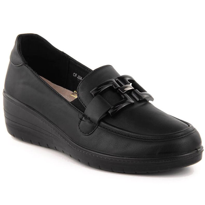Scarpe con zeppa nere da donna Filo Donna J24-392 nero