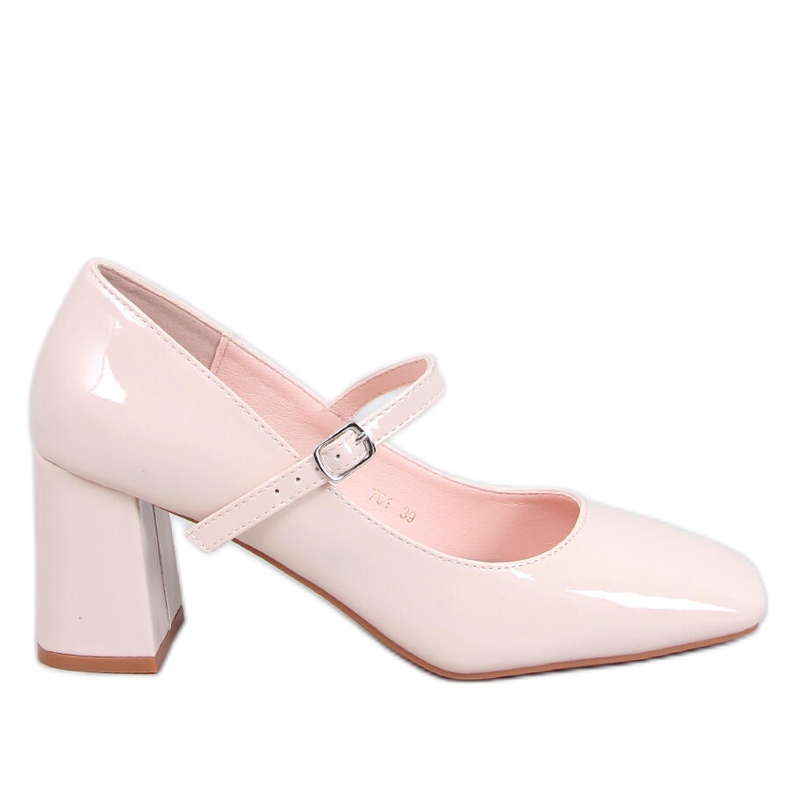 Mary Jane Valonis Décolleté beige con tacco