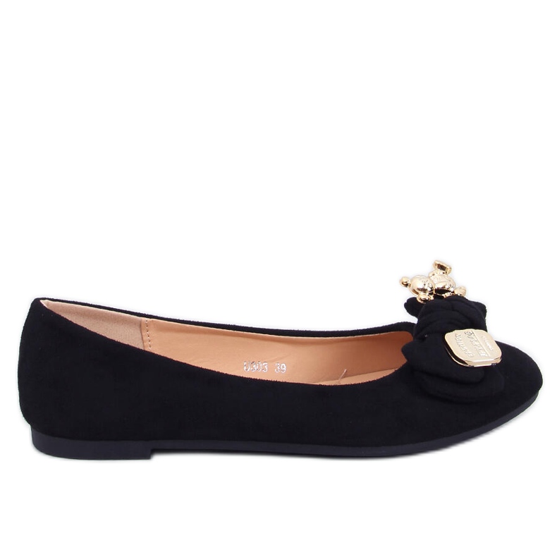 Kelee Ballerine in camoscio nero con orsetto