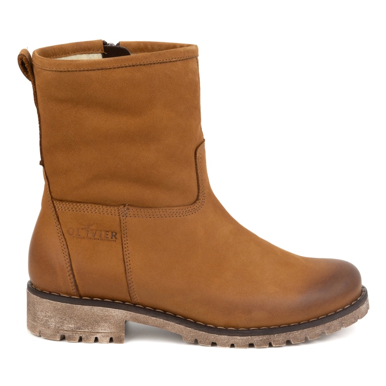 Olivier Stivali invernali isolanti in pelle da donna 340BB marrone