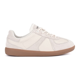 Goodin Sneakers da donna in pelle beige
