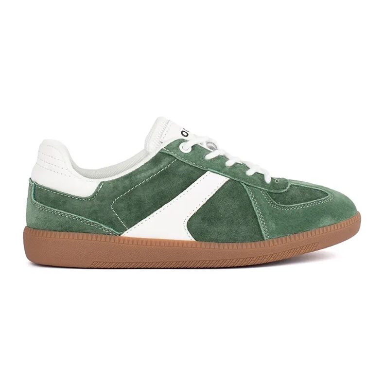 Goodin Sneakers da donna in pelle verde e bianca