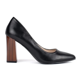 Eleganti décolleté nere con tacco alto nero