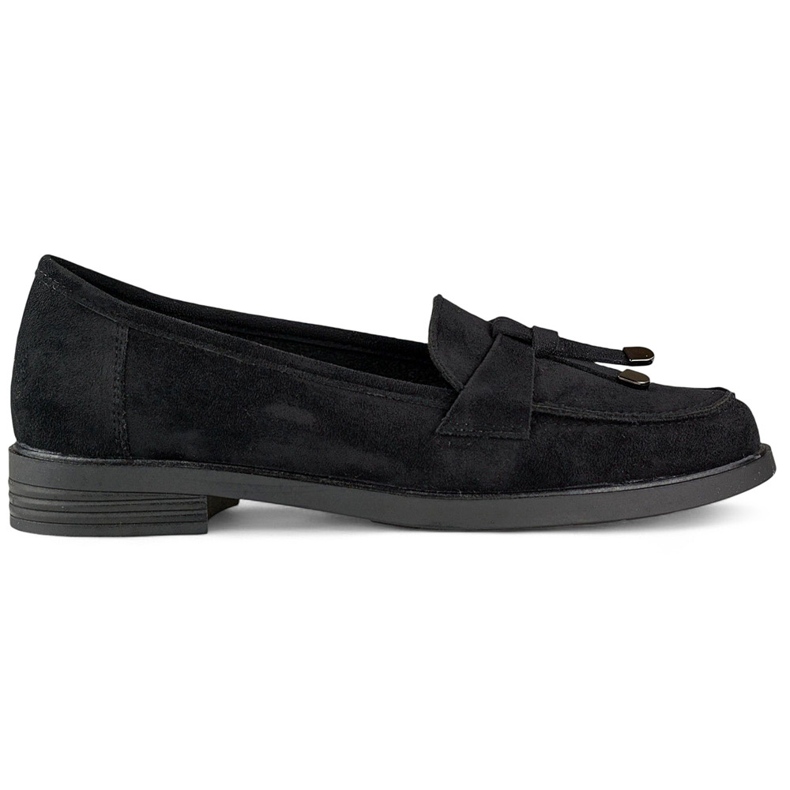 Scarpe in camoscio nero con suola piatta