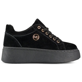 Sneakers nere da donna con suola spessa nero