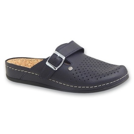 Ciabatte da donna Inblu in pelle con plantare in sughero 158D259 blu navy