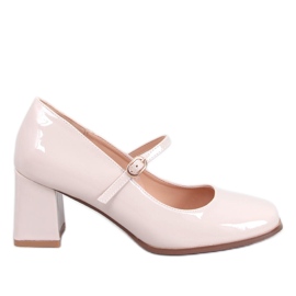 Maddoi Décolleté con tacco alto in vernice beige