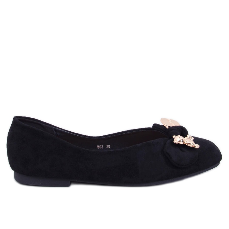 Ballerine Cranny nere con orsetto dorato nero