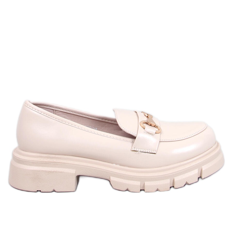 Mocassini Kyress beige con suola alta