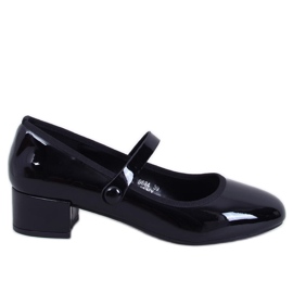 Weinis Ballerine con tacco alto in vernice nera nero