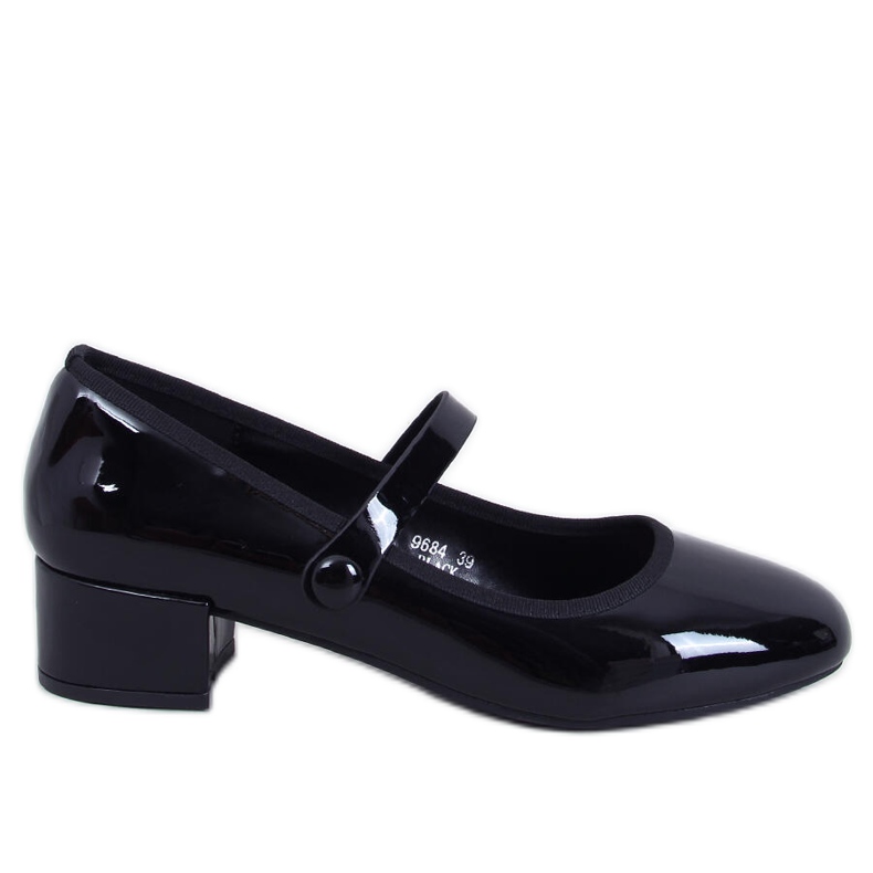 Weinis Ballerine con tacco alto in vernice nera nero