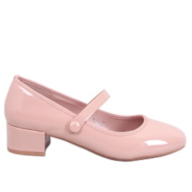 Weinis Ballerine con tacco alto in vernice color carne beige