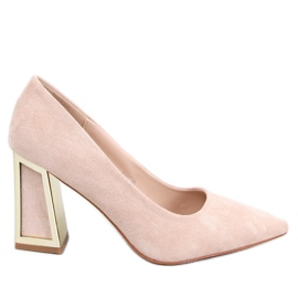 Constie Décolleté geometriche beige con tacco alto