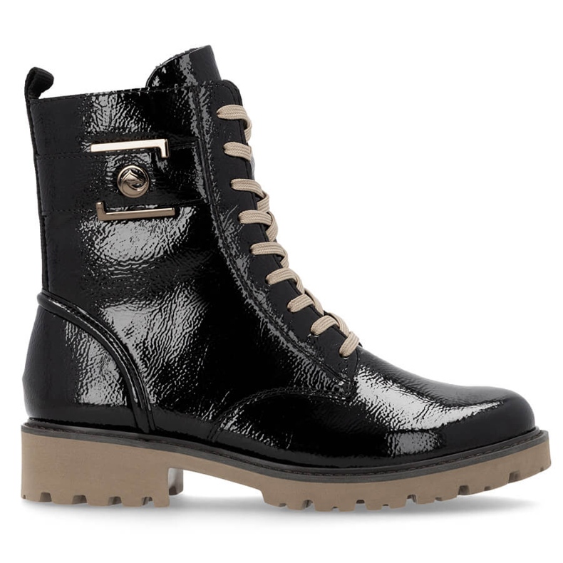 Stivali da donna in vernice nera Remonte D8663-00 nero