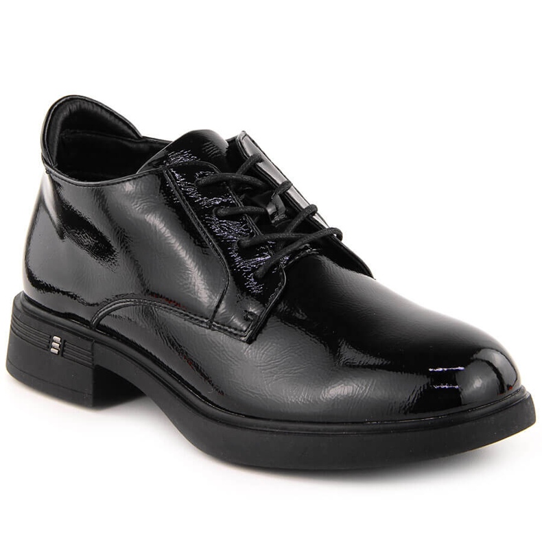Stivaletti da donna in vernice nera Vinceza 58413 nero