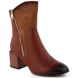 Stivaletti marroni isolanti con tacco alto da donna Jezzi ASA217-9 marrone